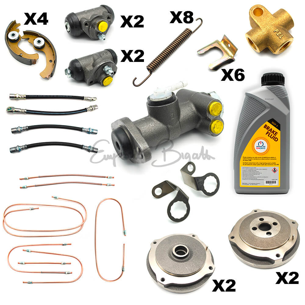 Kit Freni Completo Per Fiat 500 F/L, 21 Pezzi. Pronto All'uso!
