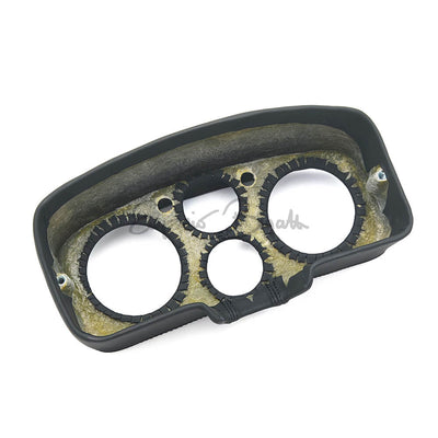 Cruscotto sportivo in vetroresina rivestito in pelle nera Rettangolare Tipo Abarth senza strumenti | Fiat 500 |