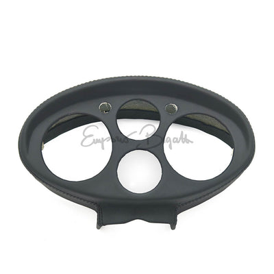 Cruscotto sportivo  in vetroresina rivestito in pelle nera Ovale Tipo Giannini senza strumenti | Fiat 500 N D F R Giardiniera |