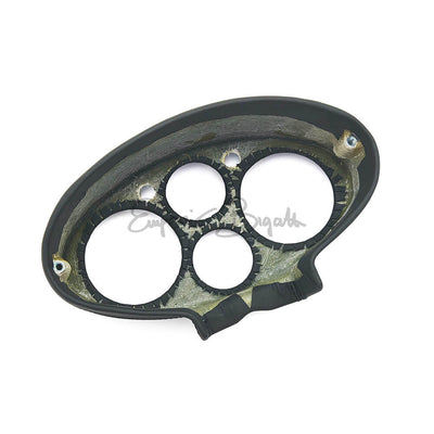 Cruscotto sportivo  in vetroresina rivestito in pelle nera Ovale Tipo Giannini senza strumenti | Fiat 500 N D F R Giardiniera |