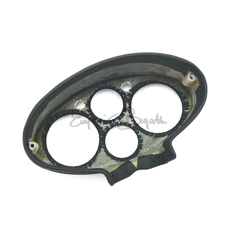 Cruscotto sportivo  in vetroresina rivestito in pelle nera Ovale Tipo Giannini senza strumenti | Fiat 500 N D F R Giardiniera |