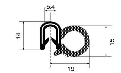 Guarnizione contorno porta destra + sinistra - 8 mt | Fiat 126 | Autobianchi A /112 | Fiat 600 E |