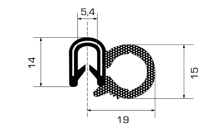 Guarnizione contorno porta destra + sinistra - 8 mt | Fiat 126 | Autobianchi A /112 | Fiat 600 E |