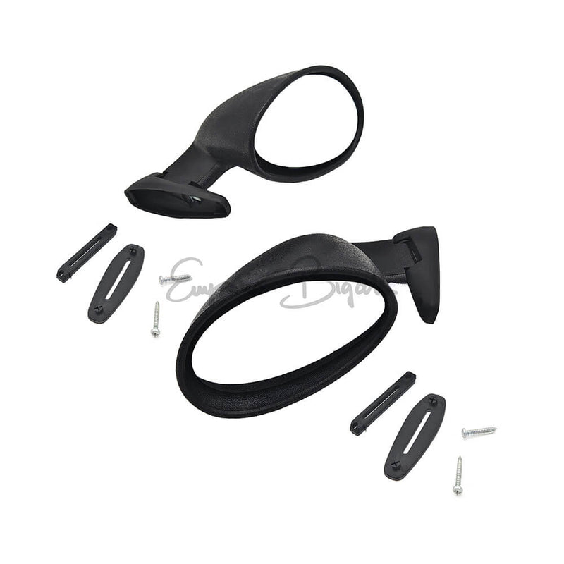 Coppia Specchi retrovisori Nero Opaco tipo Californian a vite | Fiat 500 N D F L R Giardiniera |