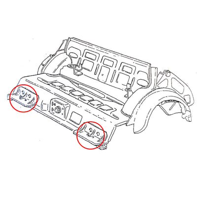 Piastra di rinforzo su pianale per fissaggio braccio trapezio sospensione posteriore | Fiat 500 N D F L R Giardiniera |