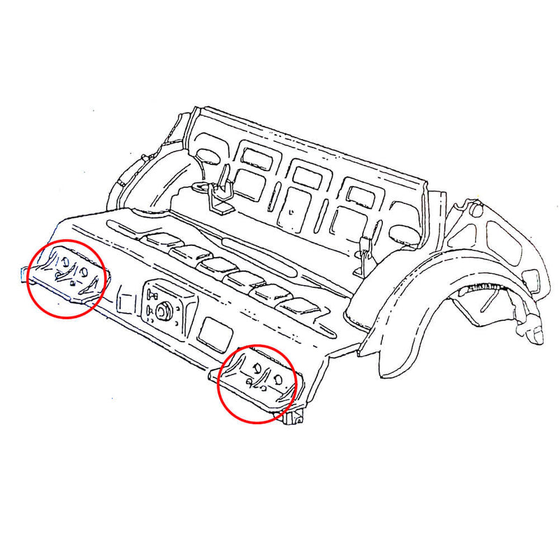 Piastra di rinforzo su pianale per fissaggio braccio trapezio sospensione posteriore | Fiat 500 N D F L R Giardiniera |