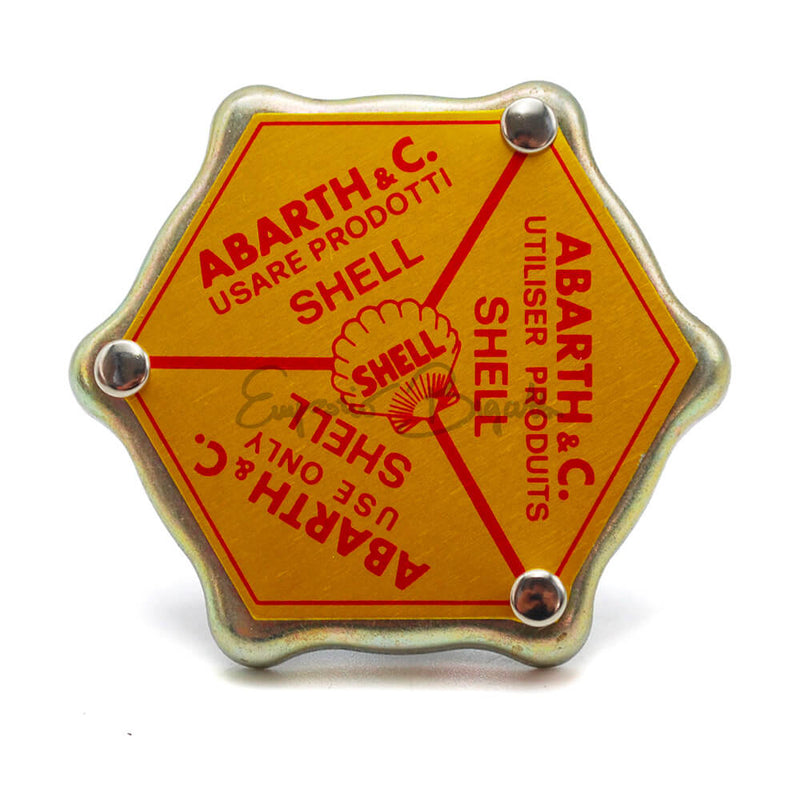Tappo Giallo Shell coperchio punterie in alluminio Abarth | Fiat 500 F L R |