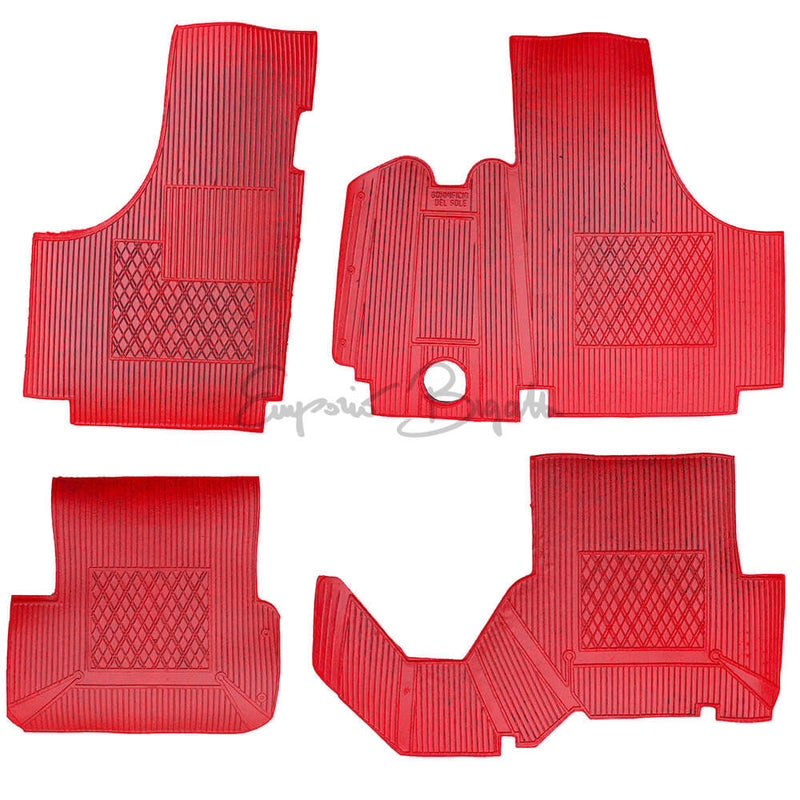 Kit 4 tappeti in gomma tipo originale economici rosso | Fiat 500 |