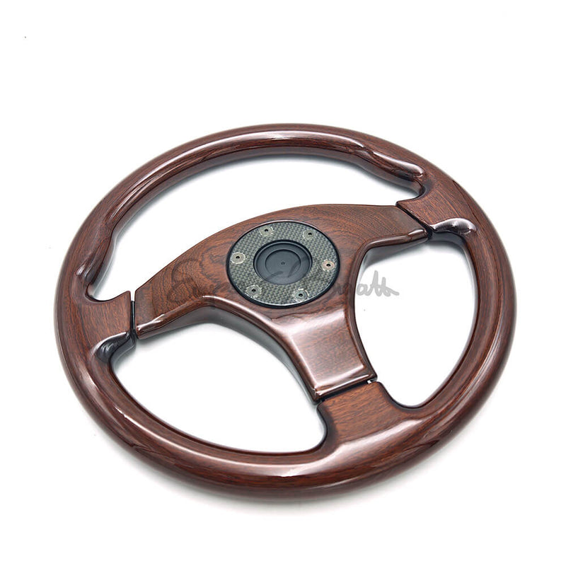 Volante mogano Astro diametro 350mm razze mogano con pulsante clacson