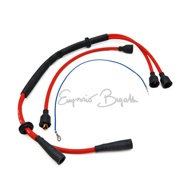 Kit di cavi candele rossi per Fiat 500 F, L, R con bobina di accensione a destra
