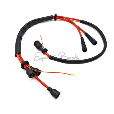 Kit di cavi candele rossi per Fiat 500 N, D, e F prima serie con bobina di accensione a sinistra

