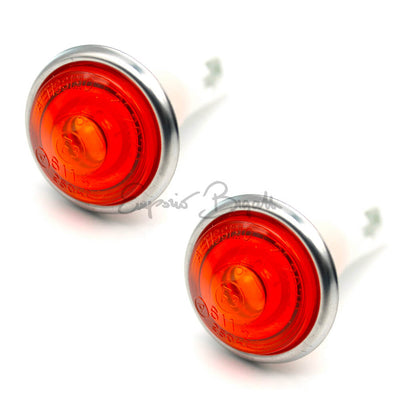 Coppia di lucciole/indicatori di direzione laterali per parafango, compatibili con Fiat 124 e 127 prima serie
