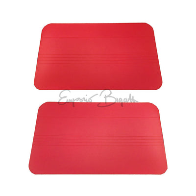 Coppia di pannelli porta anteriori (destro e sinistro) di alta qualità in colore rosso vivace per restauro Fiat 500 F