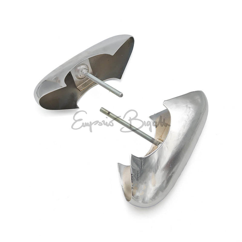 Coppia di rostri cromati posteriori per paraurti Fiat 500 C Topolino terza serie