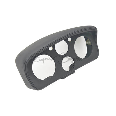 Cruscotto sportivo rettangolare in stile Abarth, rivestito in pelle nera, per personalizzazione custom Fiat 500