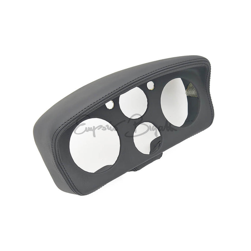 Cruscotto sportivo rettangolare in stile Abarth, rivestito in pelle nera, per personalizzazione custom Fiat 500