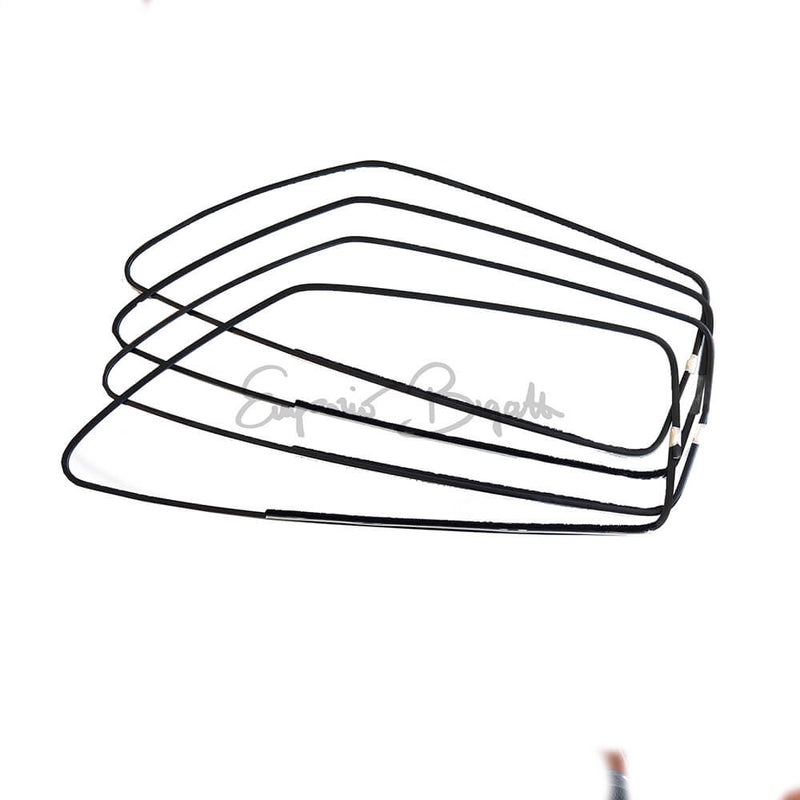 Kit completo di 4 raschiavetro (cornici) in alluminio di colore nero, per finestrini Fiat 127