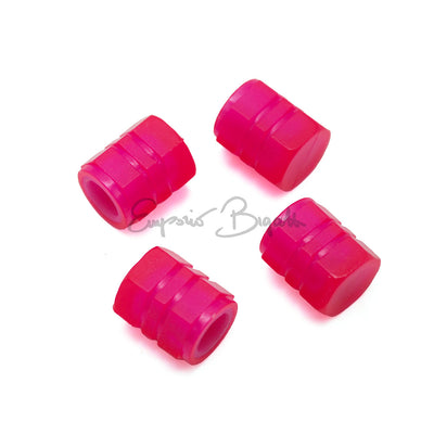 Kit 4 tappi coprivalvola in plastica fucsia per Fiat 500 e auto d'epoca
