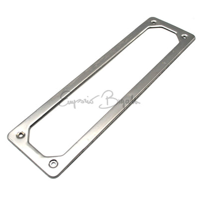 Kit porta targa anteriore sotto paraurti in metallo nero cornice inox e kit montaggio | Fiat 500 |