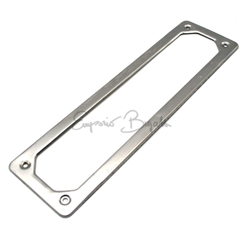 Kit porta targa anteriore sotto paraurti in metallo nero cornice inox e kit montaggio | Fiat 500 |