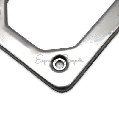 Kit porta targa anteriore sotto paraurti in metallo nero cornice inox e kit montaggio | Fiat 500 |