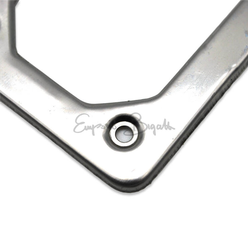 Kit porta targa anteriore sotto paraurti in metallo nero cornice inox e kit montaggio | Fiat 500 |