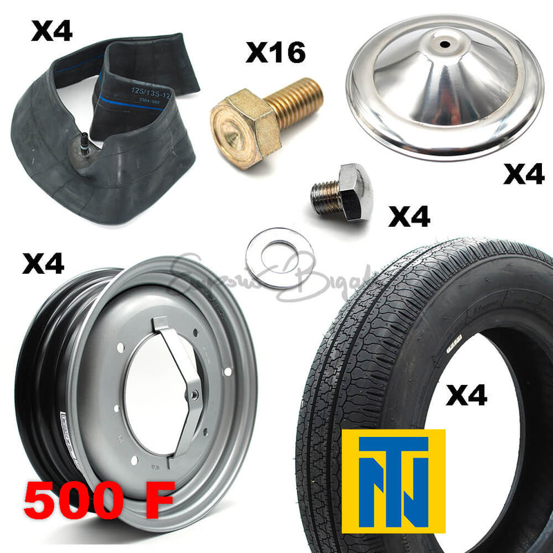 Kit completo pneumatici Tazio Nuvolari e cerchi omologati | Fiat 500 F |