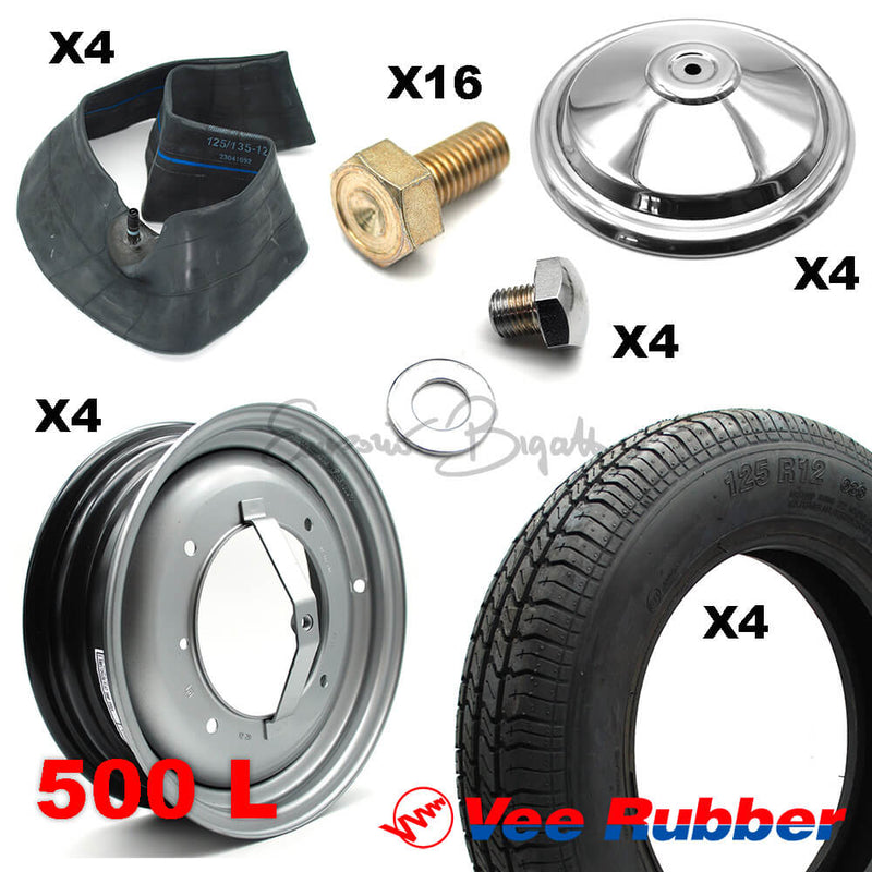 Kit completo pneumatici Vee Rubber 4PR 63S e cerchi omologati | Fiat 500 L |