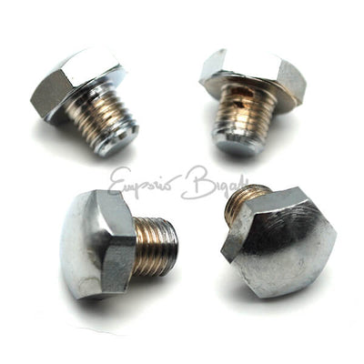 Kit di 4 bulloni cromati di alta qualità per il fissaggio delle coppe ruota, compatibile con Fiat 500 N, D, F, L